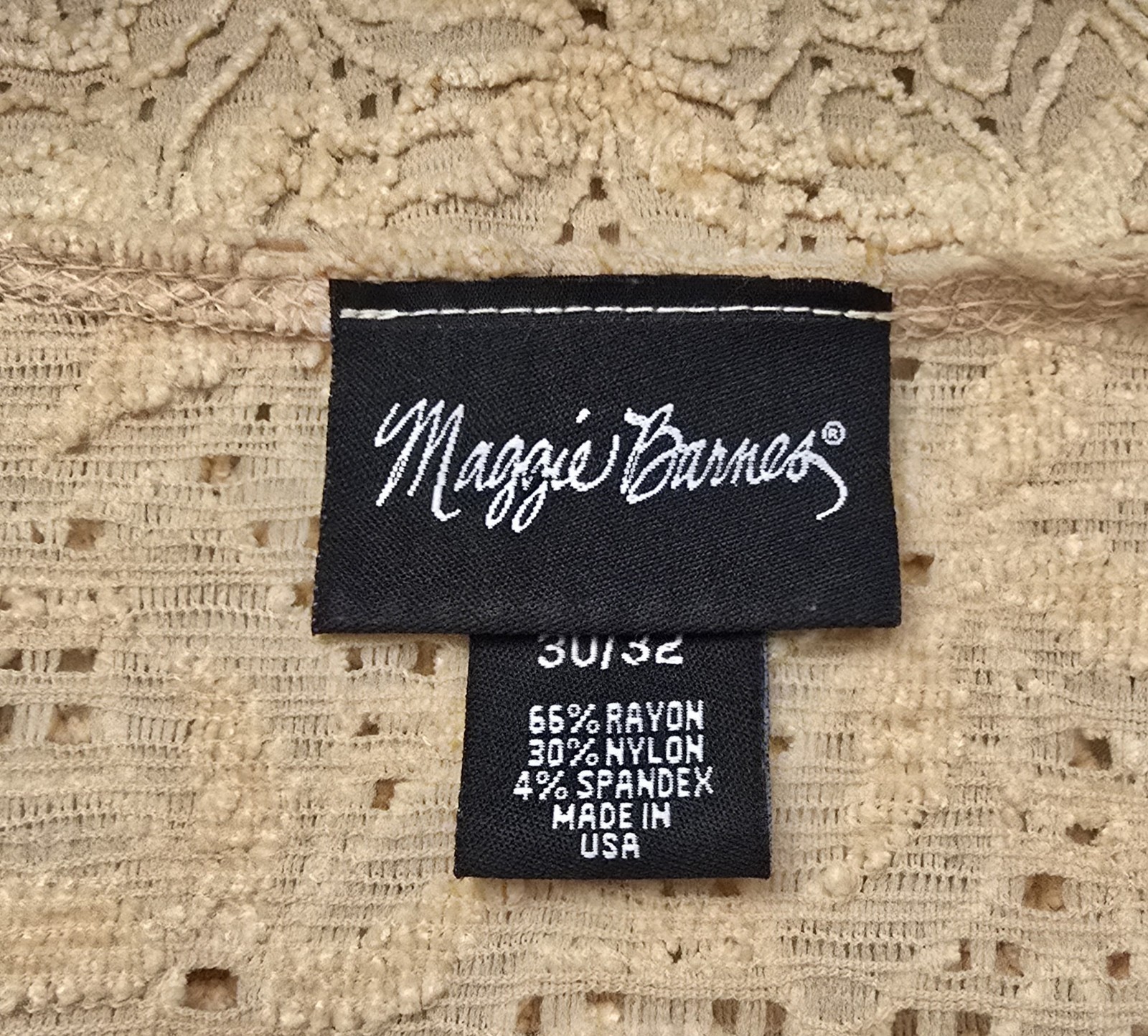 Maggie Barnes Stretchy Pale Yellow One Piece Blouse Top Size 4X 30/32