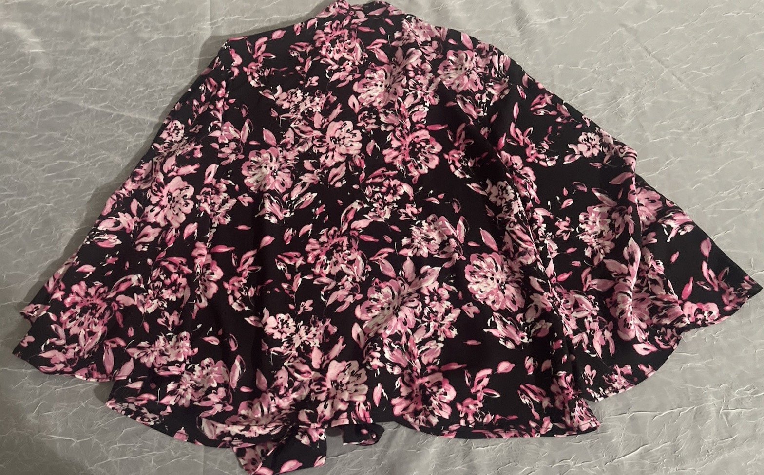 Anne Klein Black and Pink Link Floral Blouse Women Small