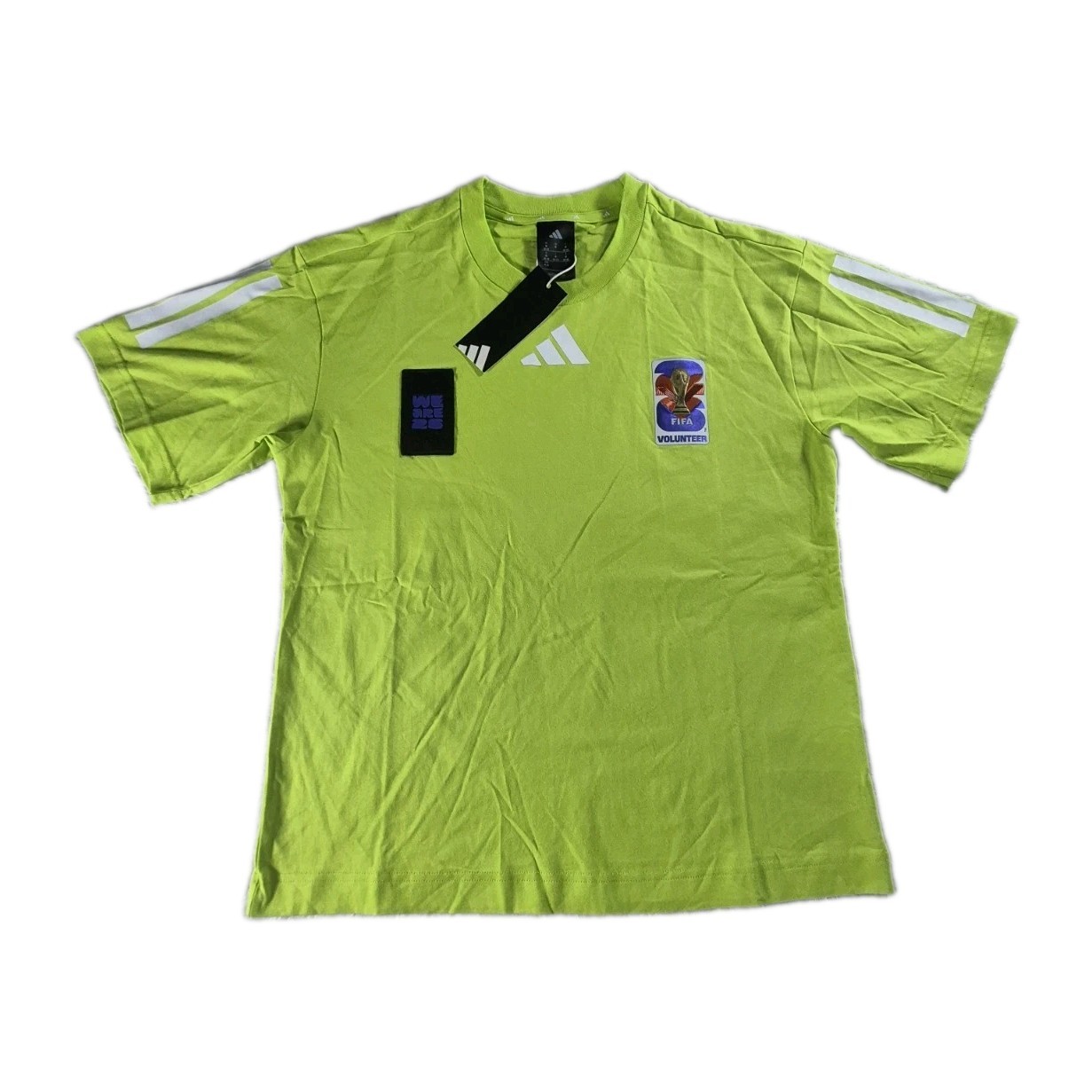 New W/Tags Adidas Soccer FIFA World Cup Volunteer Green Women Tshirt Medium