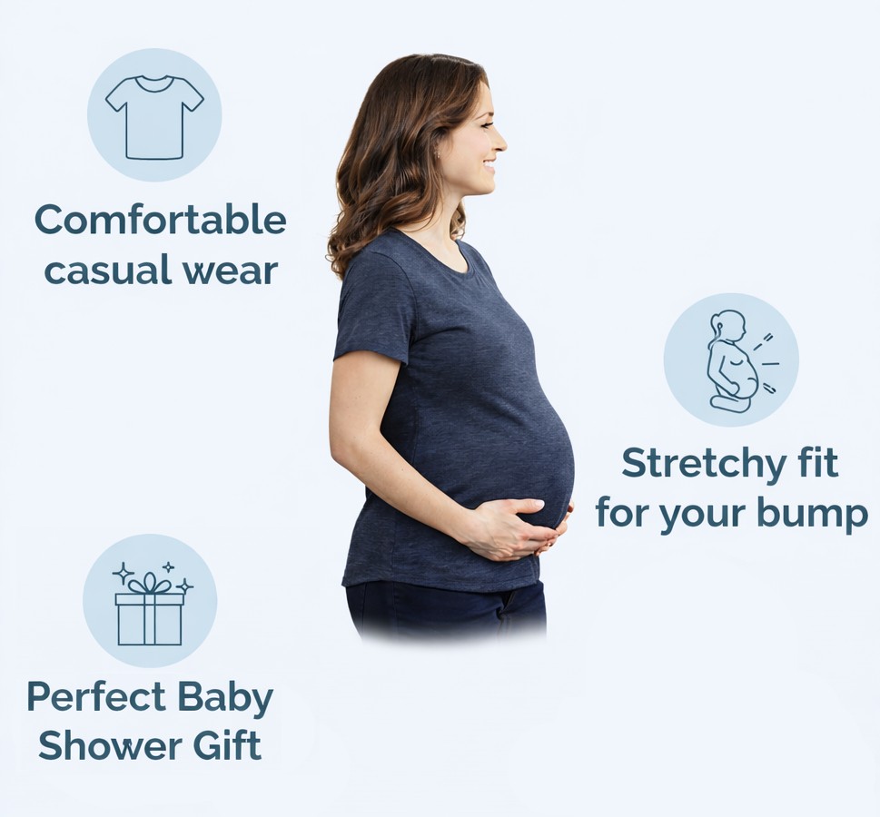 Comfortable Womens Maternity Shirts Blank Pregnancy Shirts Plain Fitted Tees