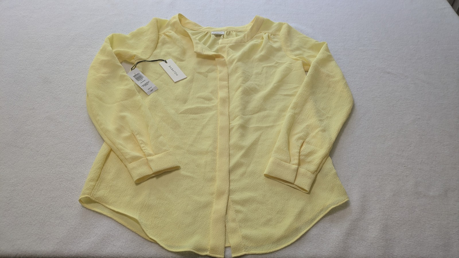 BABATON Aritzia bergen blouse yellow flowy Lemon Meringue XSS Oversized Butter