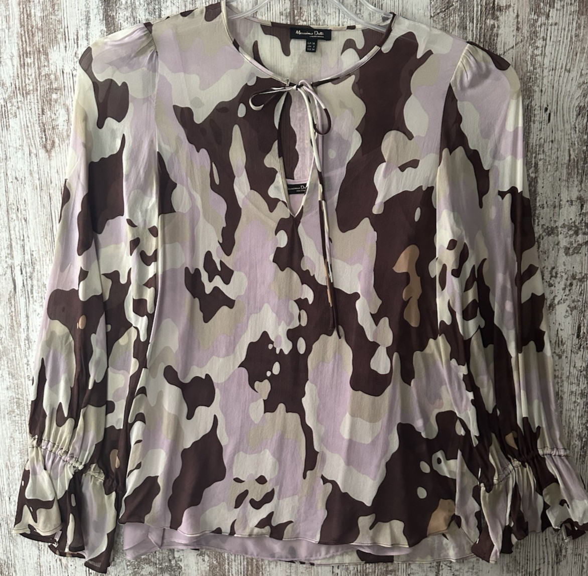 MASSIMO DUTTI Women’s Size 2 Lightweight Chiffon Bell Sleeve 2-pc Blouse & Cami