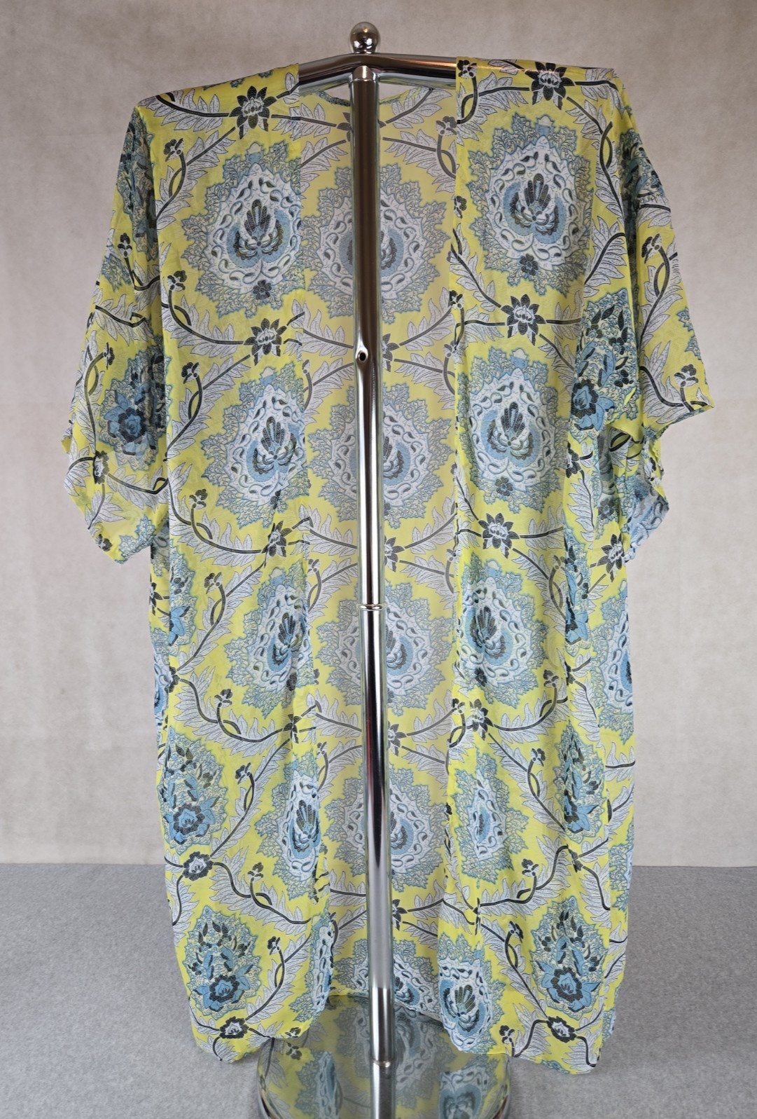 Women’s Kimono One Size Open Front Sheer Cover Up Green Blue Sheer Cover Up
