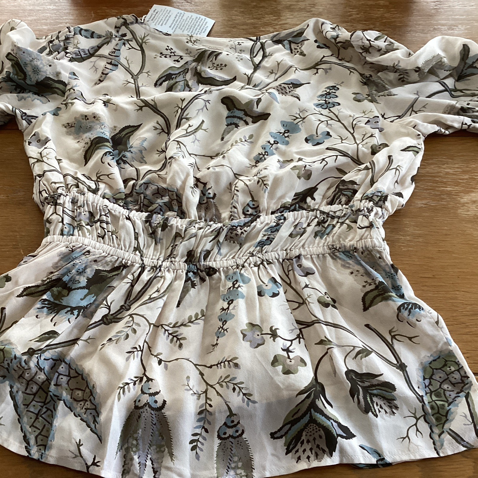 Spartina 449 Rosalia Blouse Viscose Lined Smocked Size S NWT Maritime Free Shi