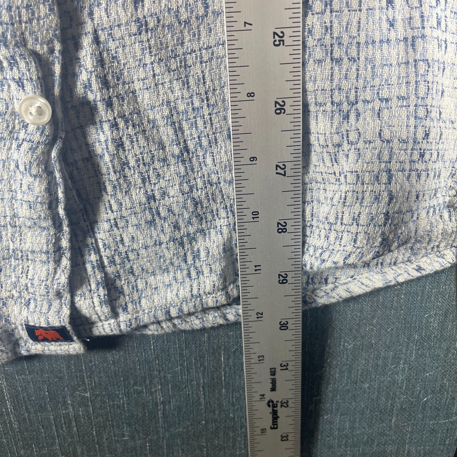 The Normal Brand Womens Shirt Large Blue White Printed 100% Cotton Button-Up