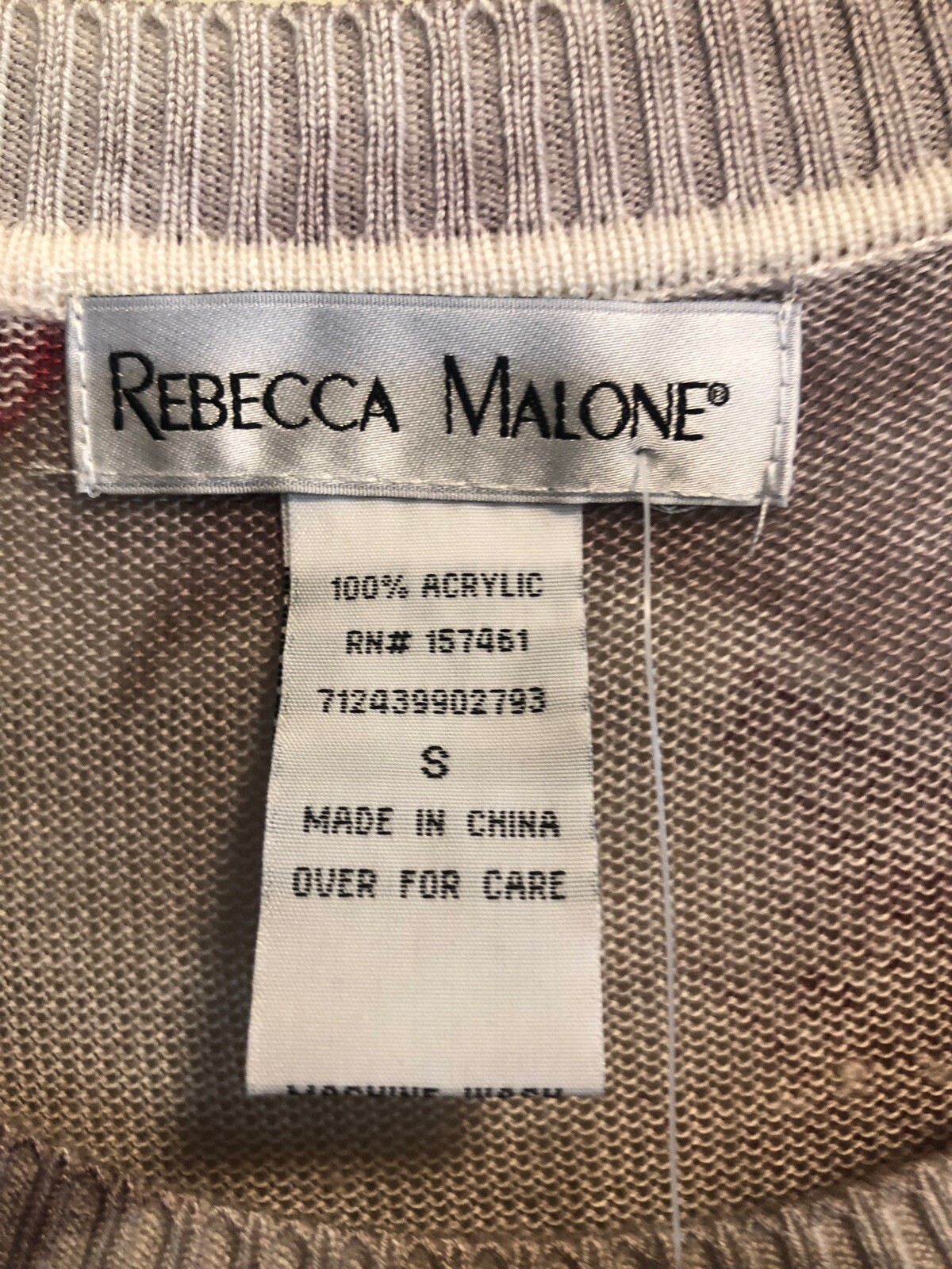 NWT Rebecca Malone Acrylic Embellished Sweater Top-S (Retails $46.00)-(BinB)