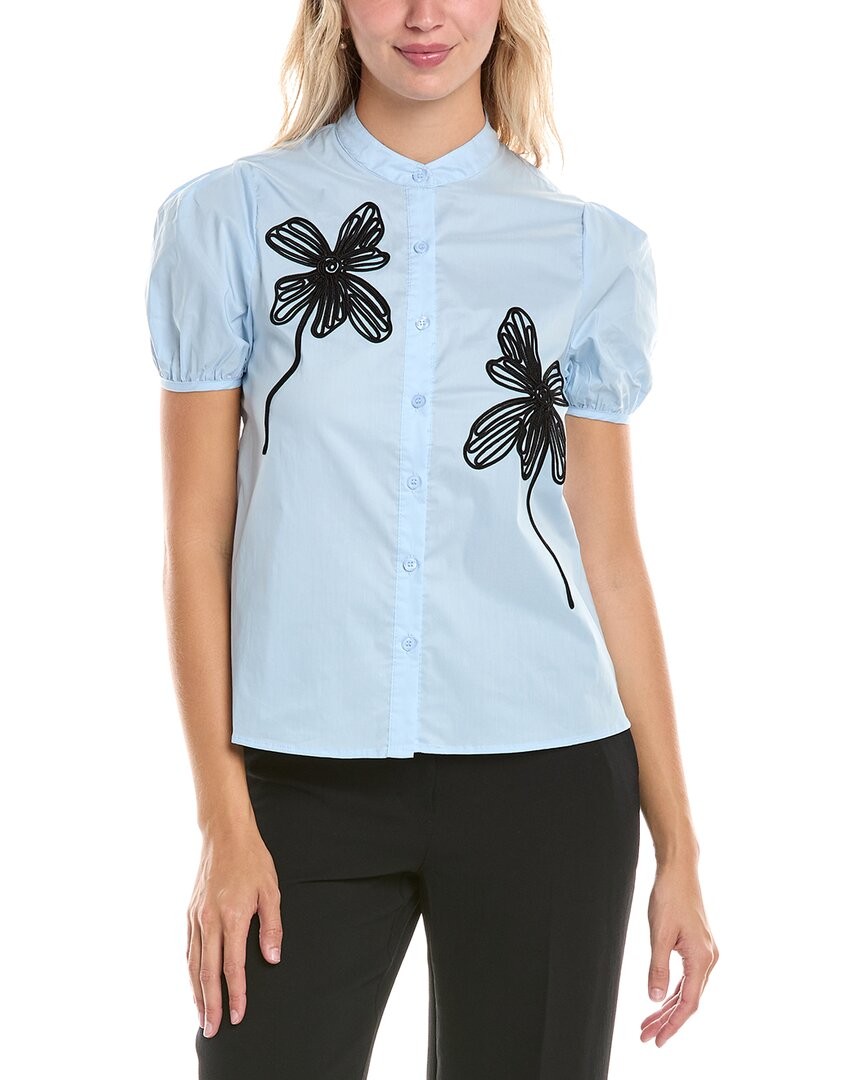Gracia Embroidered Blouse Women’s Blue S