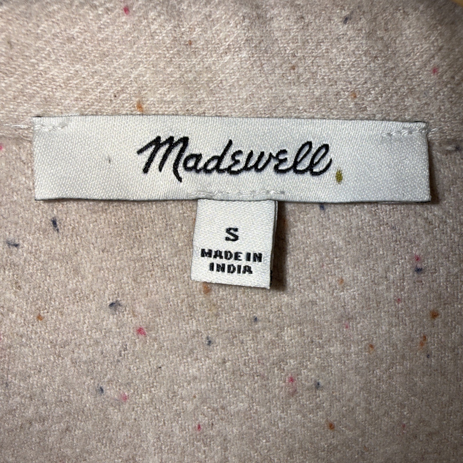 Madewell Sunday Shirt Sz Small Speckle Flannel Oatmeal Outdoor Shacket Cozy Fall