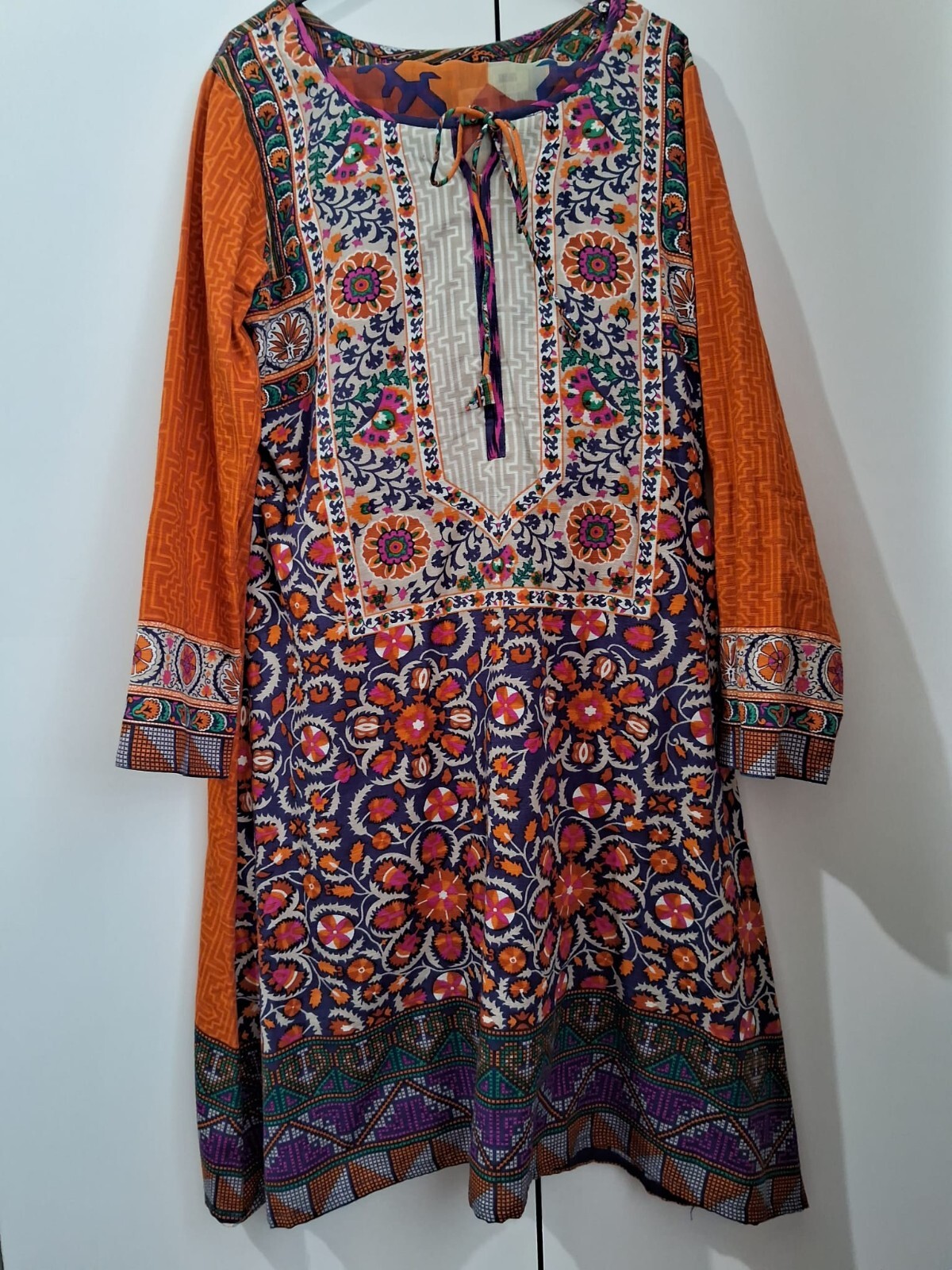 Khaddar Long Dress Shirt With Dupatta – Size Medium Best For Casual Wear