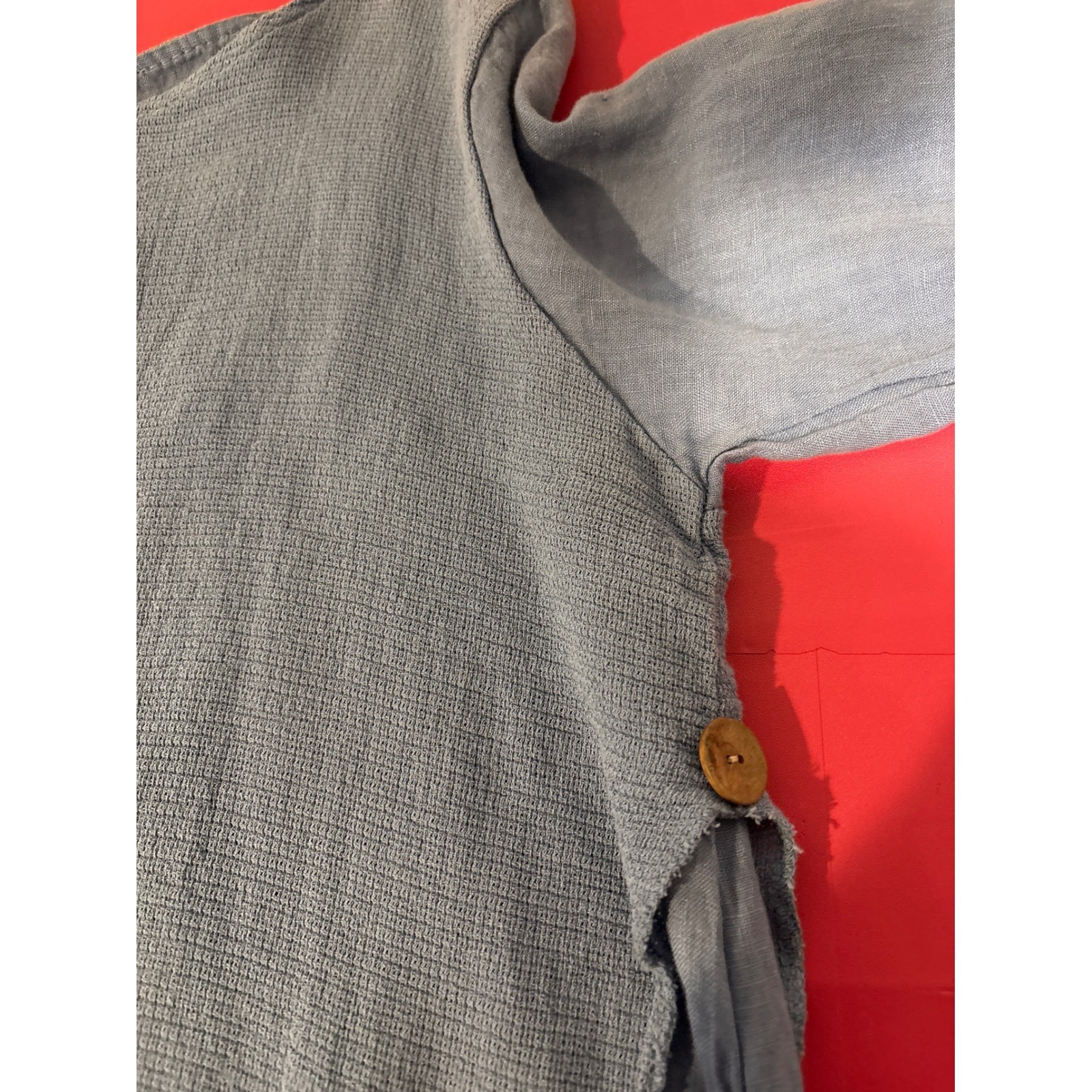 Bella Amore Women’s Blue Italian Linen Tunic Size L Minimalist Boho Lagenlook