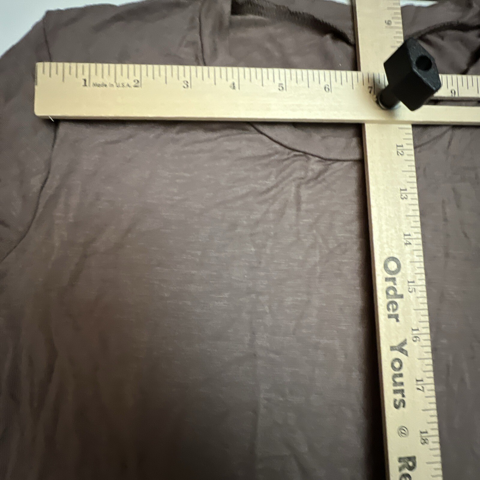 Azules T-Shirt Women’s Long Sleeve Crew Neck Brown Rayon Spandex Large