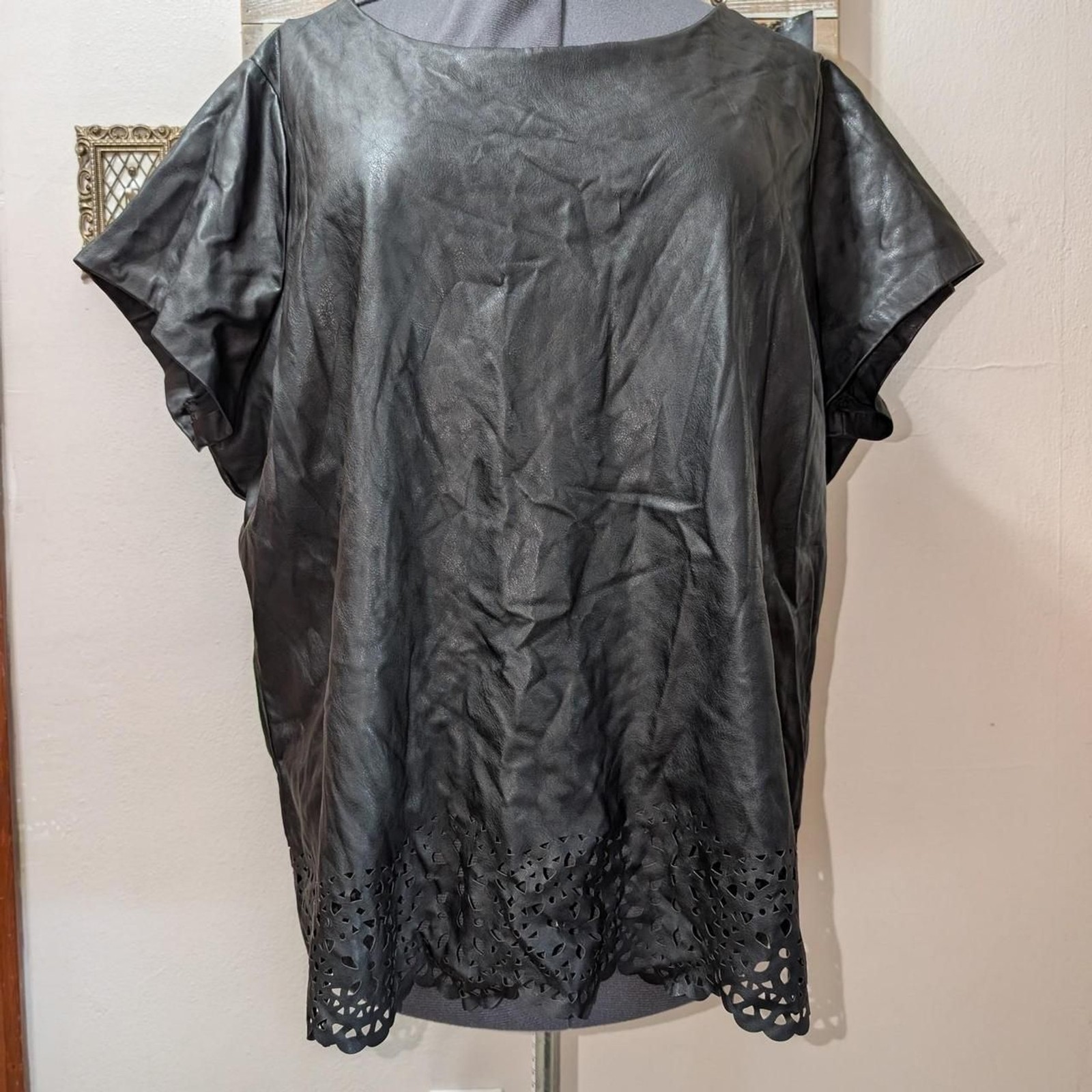 colleen lopez Women’s Black eyelet Blouse