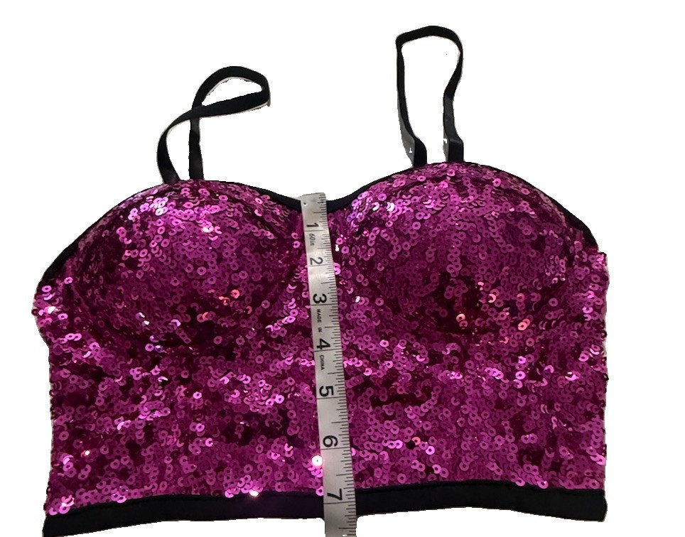 Balera Y2K-Style Sequin Bustier Crop Top Size PA