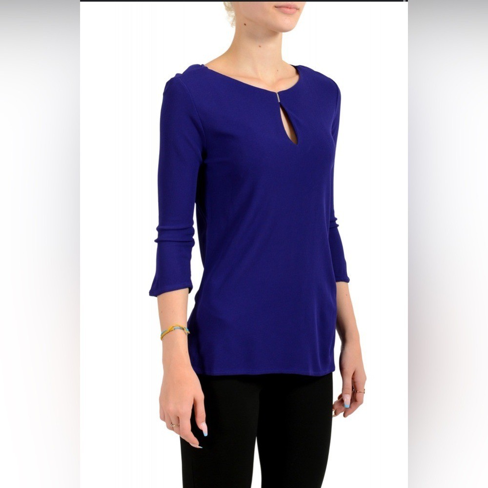 Hugo Boss Women’s “Epina” navy blue 3/4 Sleeve Blouse Top M