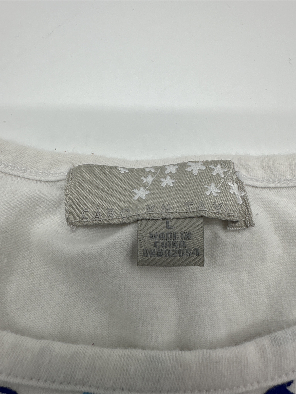 Carolyn Taylor Blouse Women Large White Graphic Print Logo…#6200