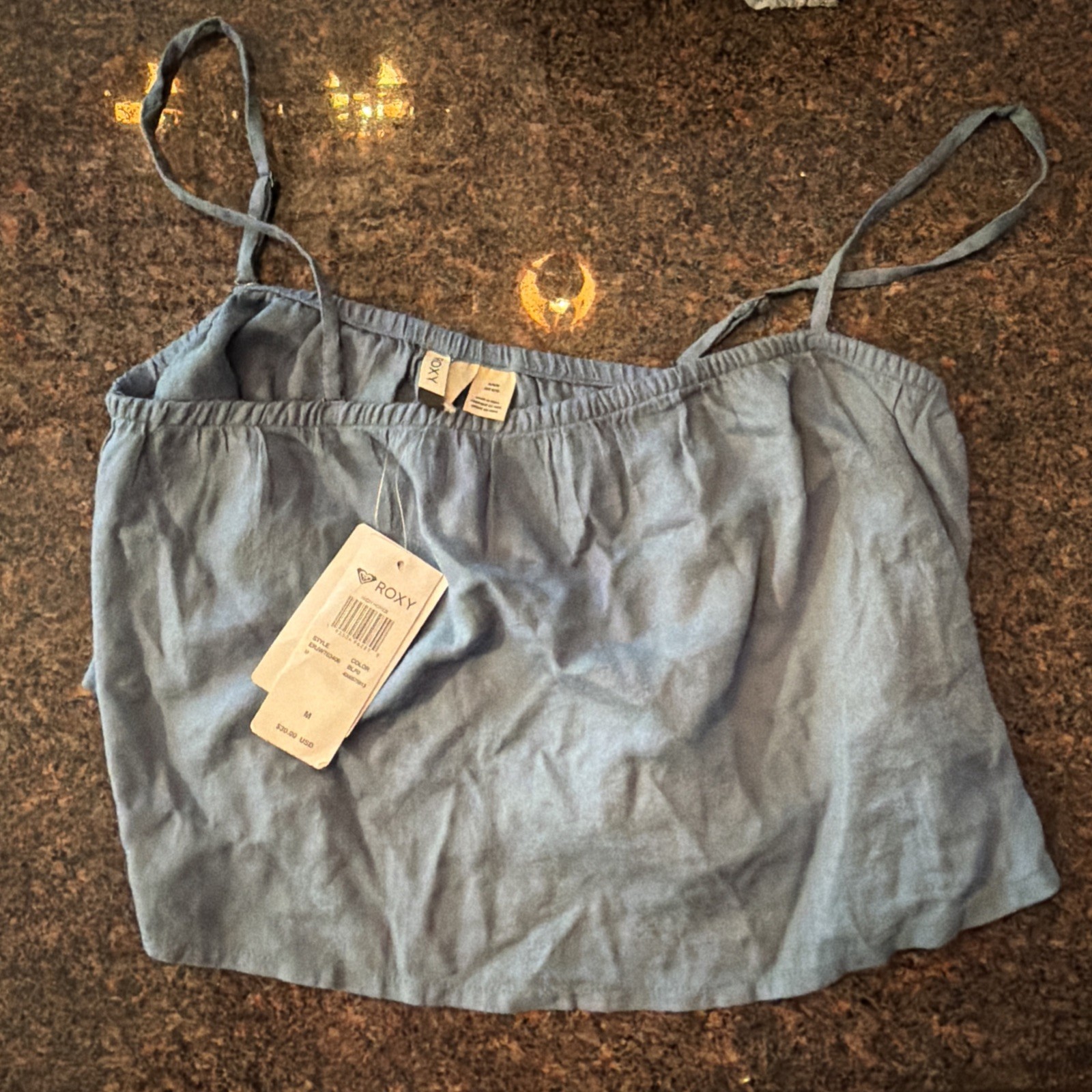 NEW Roxy Women’s High Hopes Cropped Top TANK QUIKSILVER BLUE M SHIRT TUBE