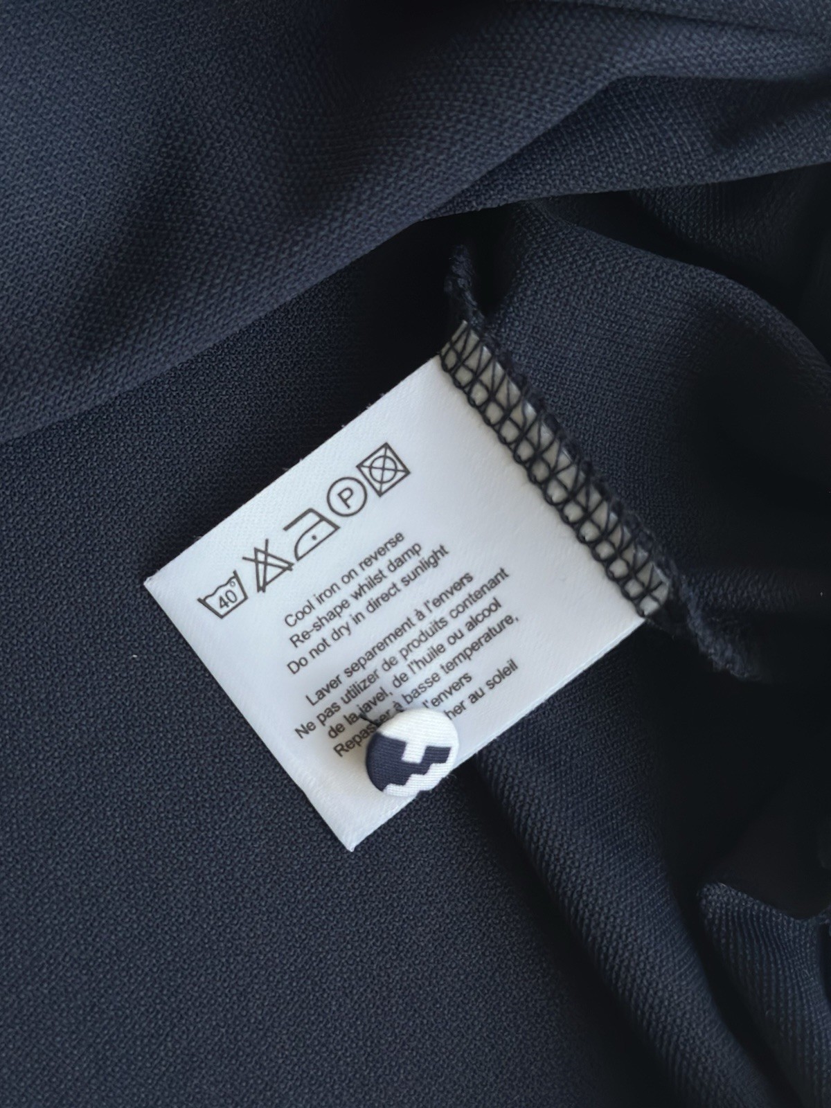 MARIE VALOIS Paris Women’s Navy Blue Sleeveless Polo Shirt Size M Houndstooth