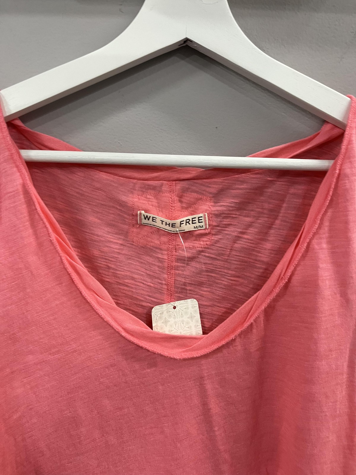 Free People Tank Top Womens MEDIUM Pink We The Free Confetti Slub High Low Hem