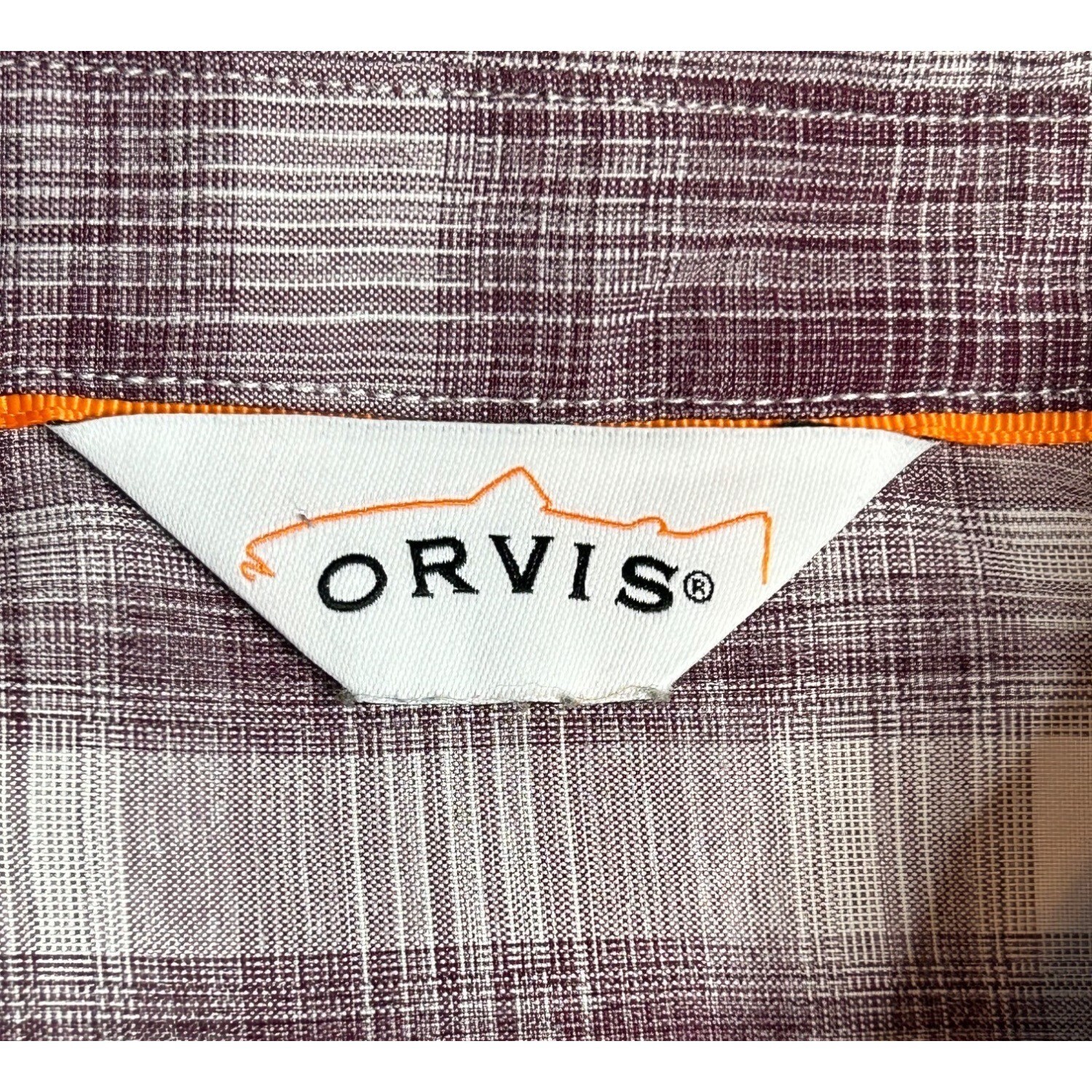 Orvis Womens Medium Purple Plaid Button Up Quick Drying Shirt Long Sleeve