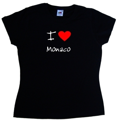 I Love Heart Monaco Ladies T-Shirt