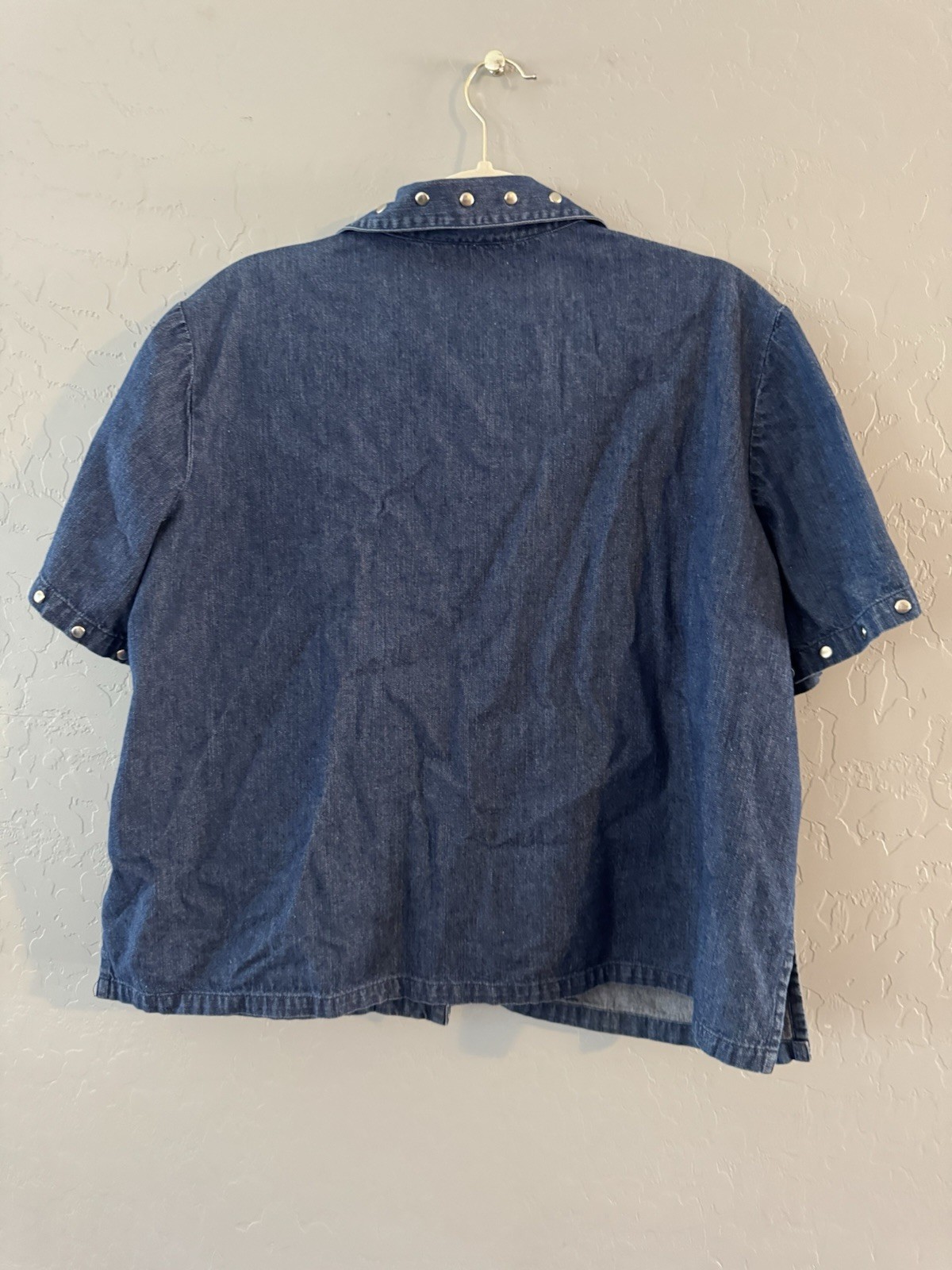 VTG Jean For Joseph Le Bon Studded Denim Shirt 20W Plus Size Western Top
