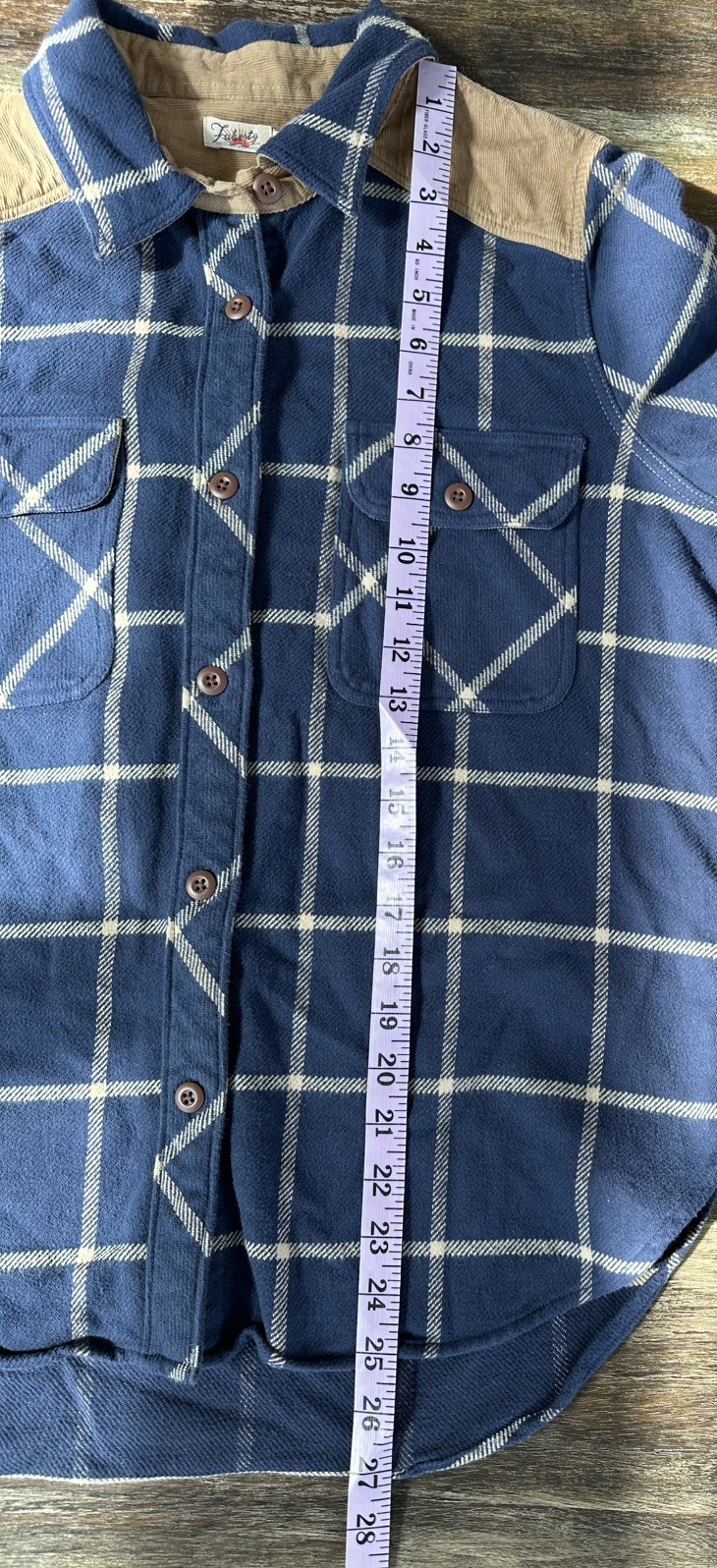 Faherty Daly Shirt Flannel Olivia Plaid Shacket Corduroy Women’s Size M Cowgirl