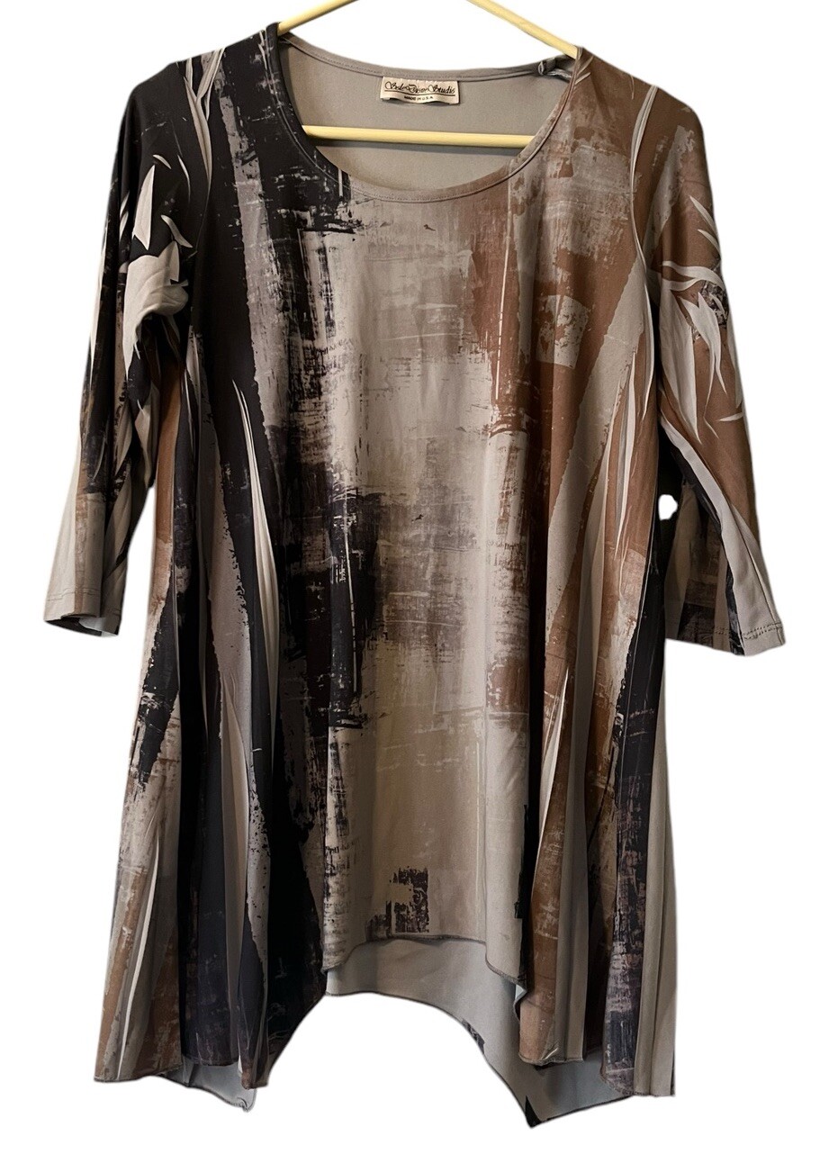Sole Dione Studio Colorful Asymmetrical Tunic Women Top Wearable Art Small