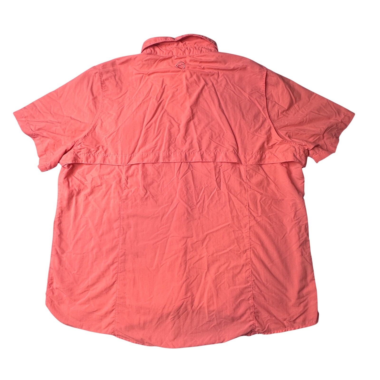 Magellan Fishing Shirt Womens 1X Coral Laguna Madre Relaxed Fit Short Sleeve
