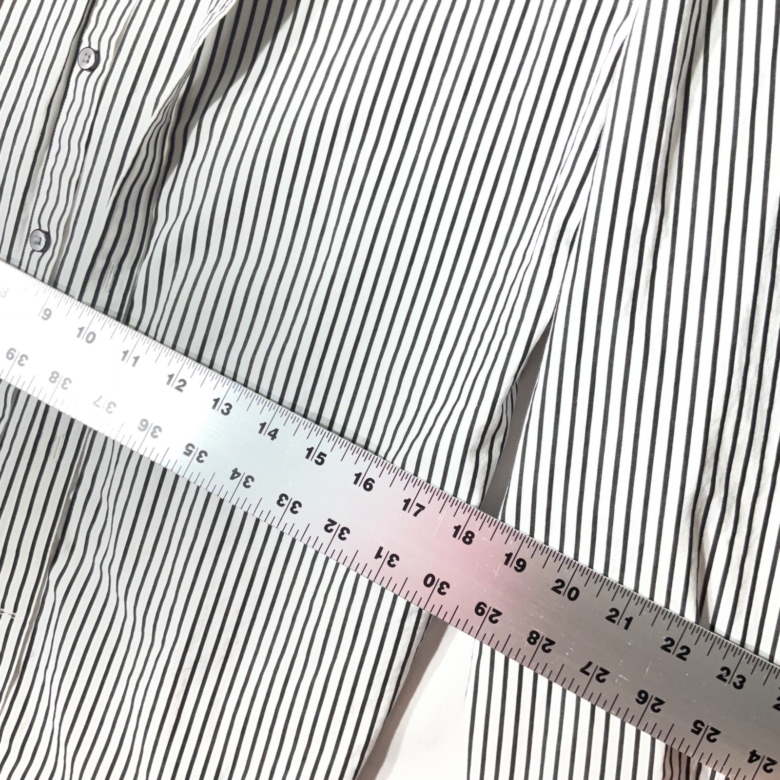 Express Women Black & White Striped Extra Slim Fit Dress Shirt Size M