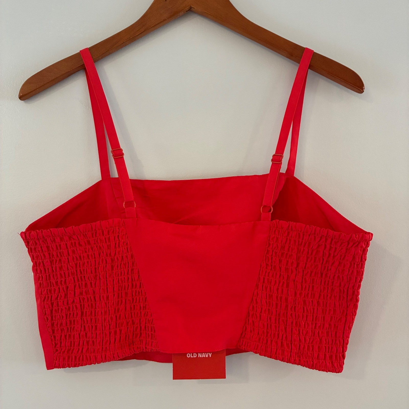 Old Navy Crop Top Wom M Red The Occasion Smocked Back Adjustable Straps Cocktail