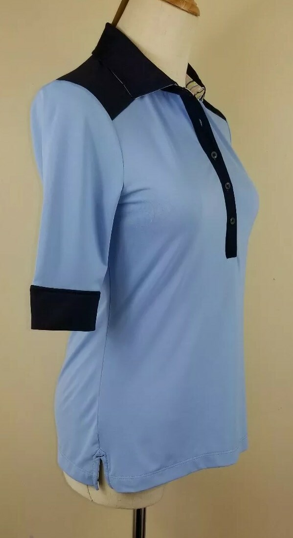 FAIRWAY & GREENE Golf Polo Shirt, Womens Sz XS, Blue, Multi, Short Sleeves, NEW