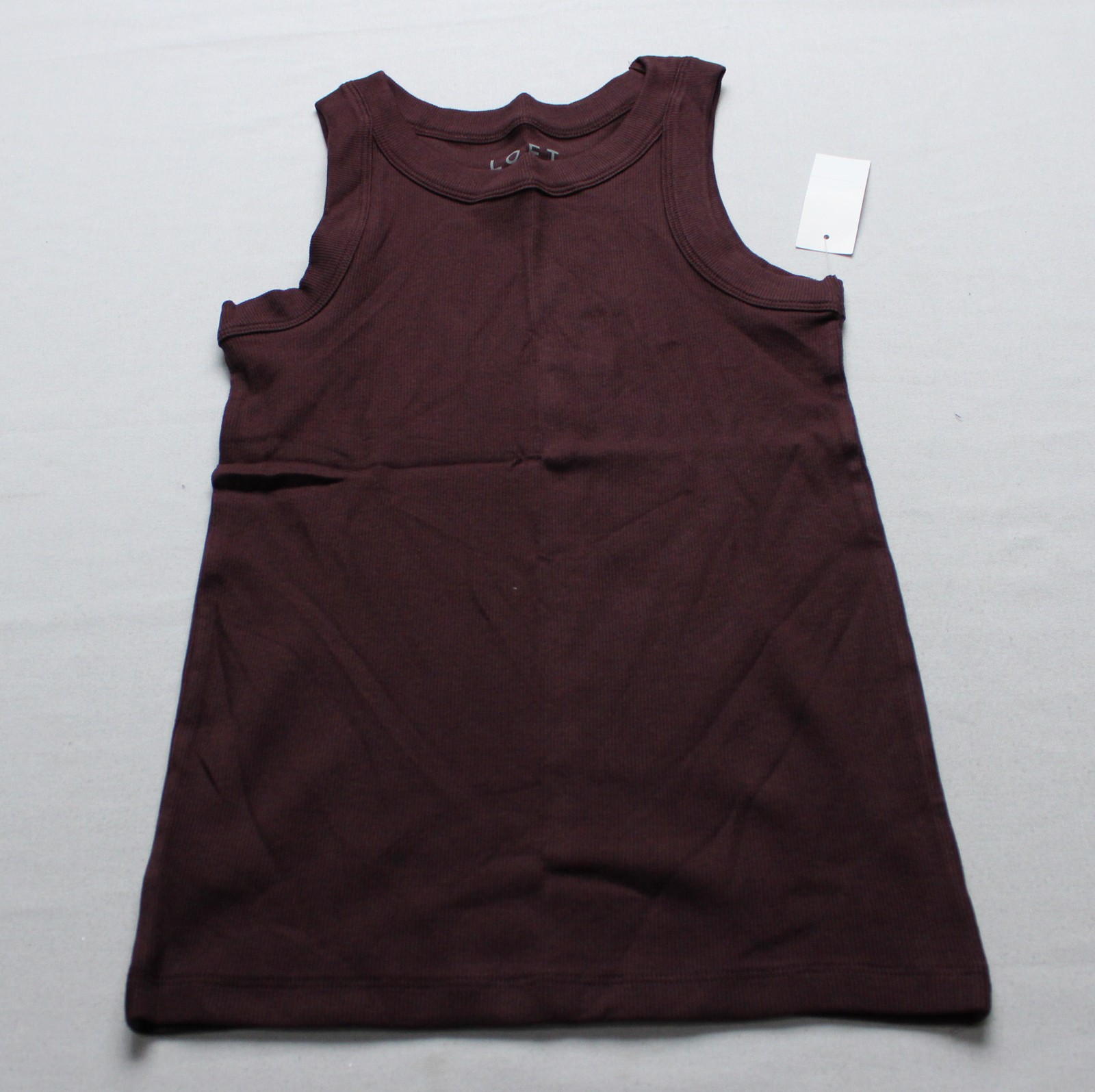 LOFT Women’s The Perfect Ribbed High Neck Tank MS7 Dark Purple Size XS NWT