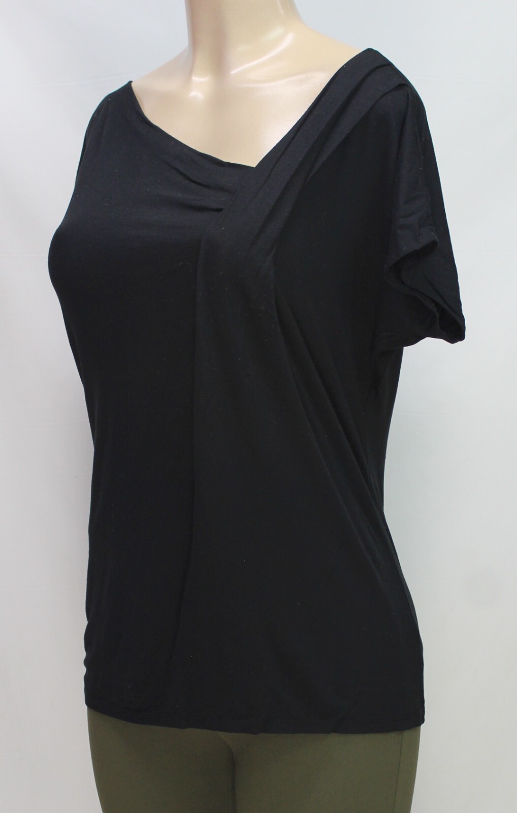 New York & Company Women’s Top Stretch Short Sleeve Black Size S