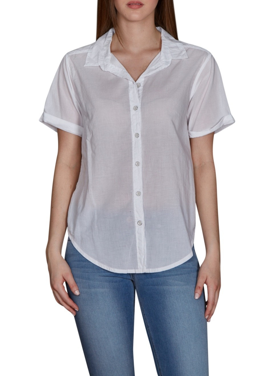 VELVET By Graham & Spencer Tinker Cotton Button Up Shirt White S $108 A4