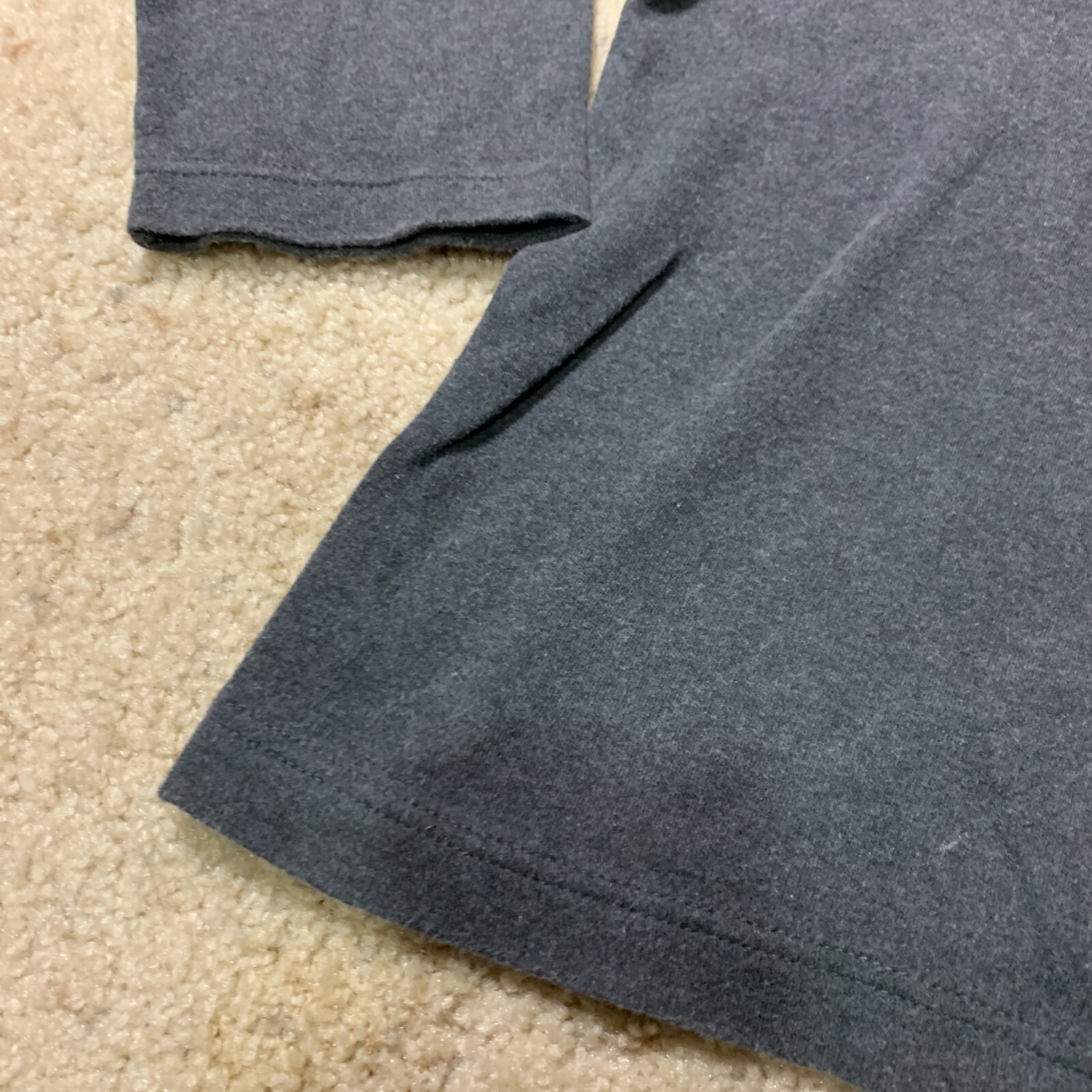 Jennifer Moore 100% Cotton Knit Semi Crop Long Sleeve T-Shirt Gray Womens Large