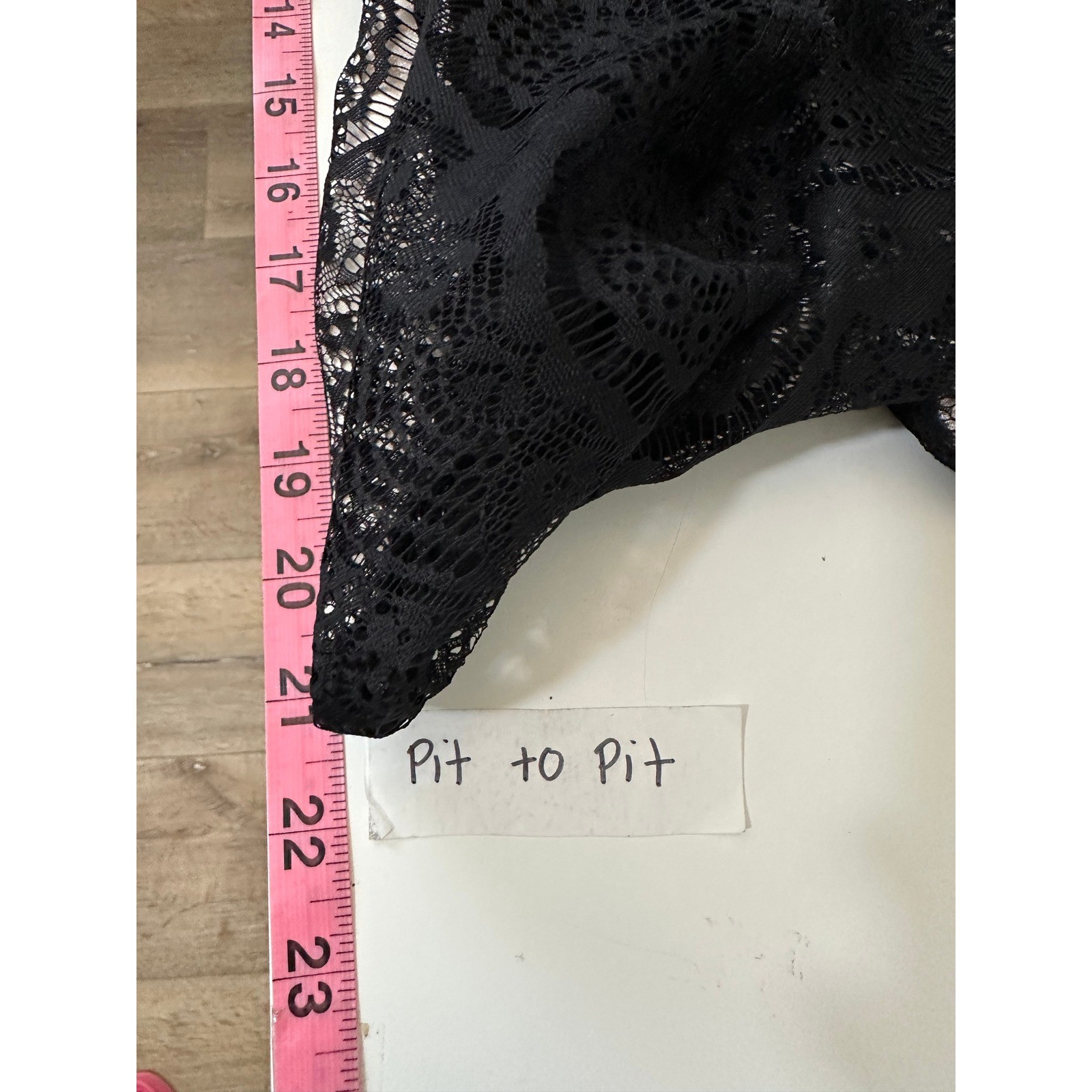 Style & Co Black Lace Empire Waist V-Neck Tunic Top XL Whimsigoth Event LBD