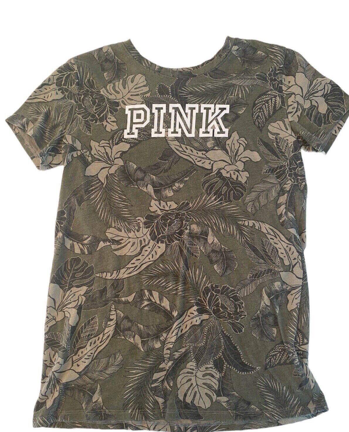 VICTORIA SECRET PINK Perfect Crew TEE T-SHIRT XS S L XL NEW Logo Cotton Tie Dye