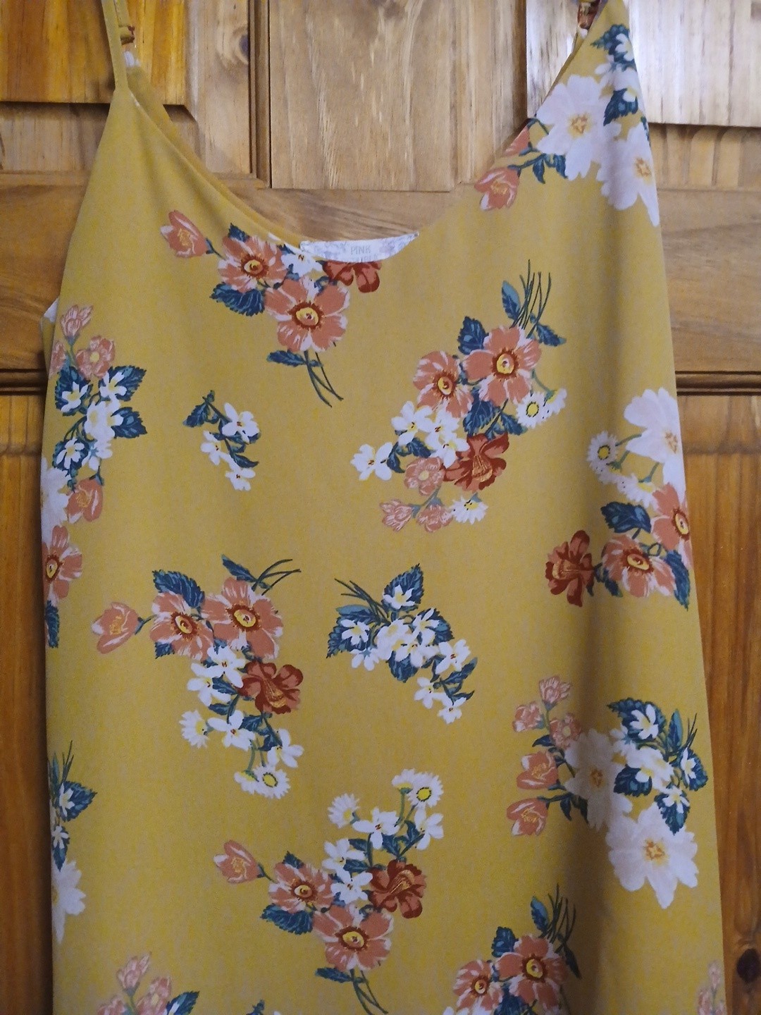 Pink Republic Womans Ladies Lined Top Spaghetti Strap Yellow/Gold Size Medium