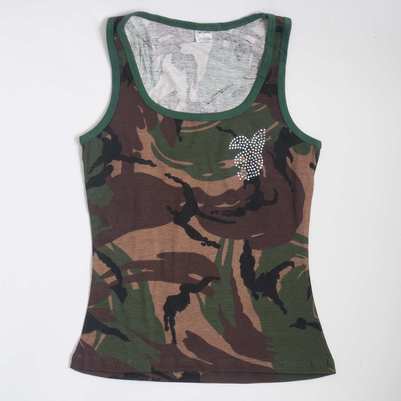 Vintage Y2K C & F Fashion Camo Rhinestone Playboy Bunny Tank Top – Never Worn