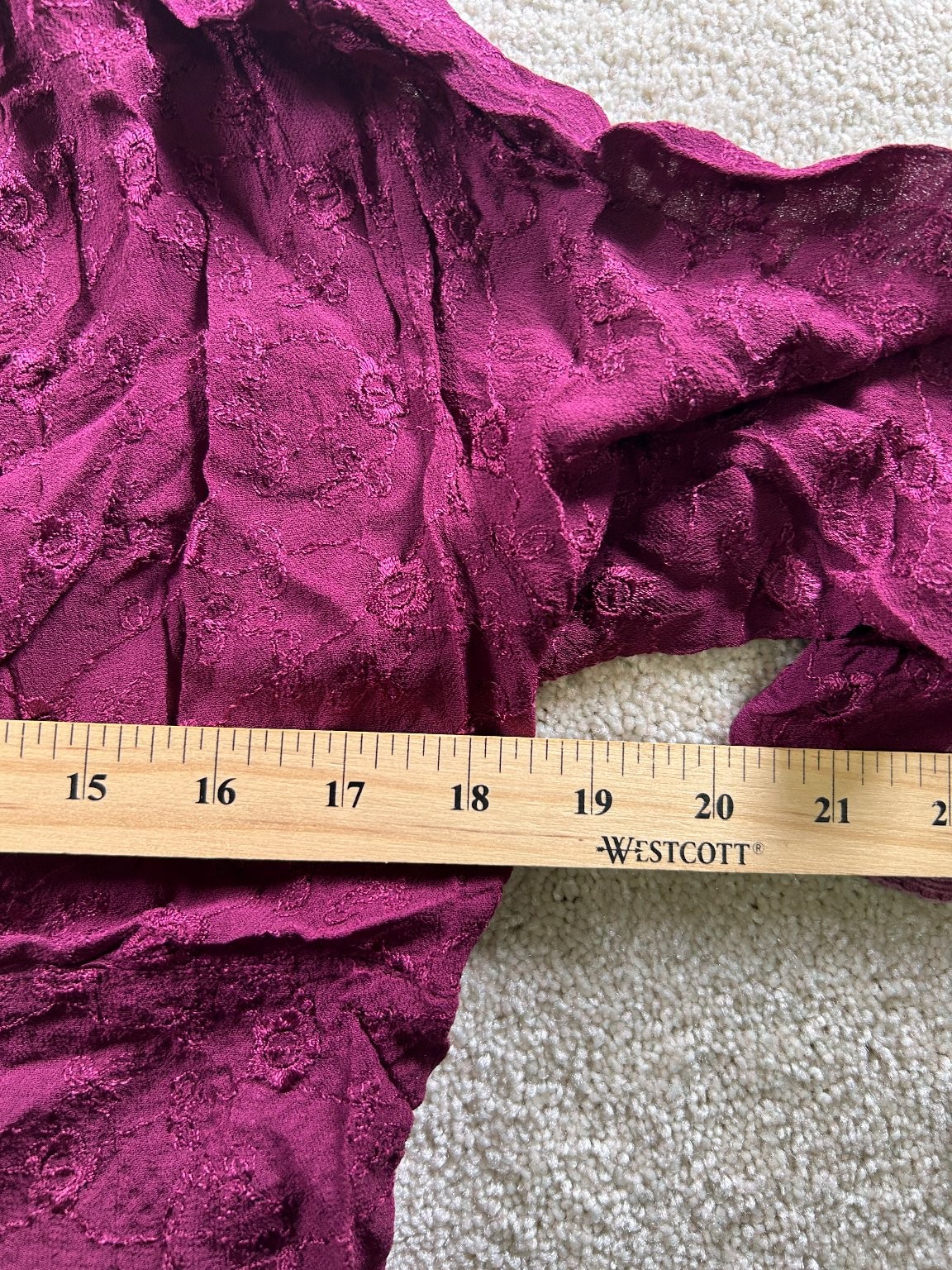 DCC JR Women’s Plum 1X Top Embroidered Floral Babydoll Fairy WhimsyGoth Witchy