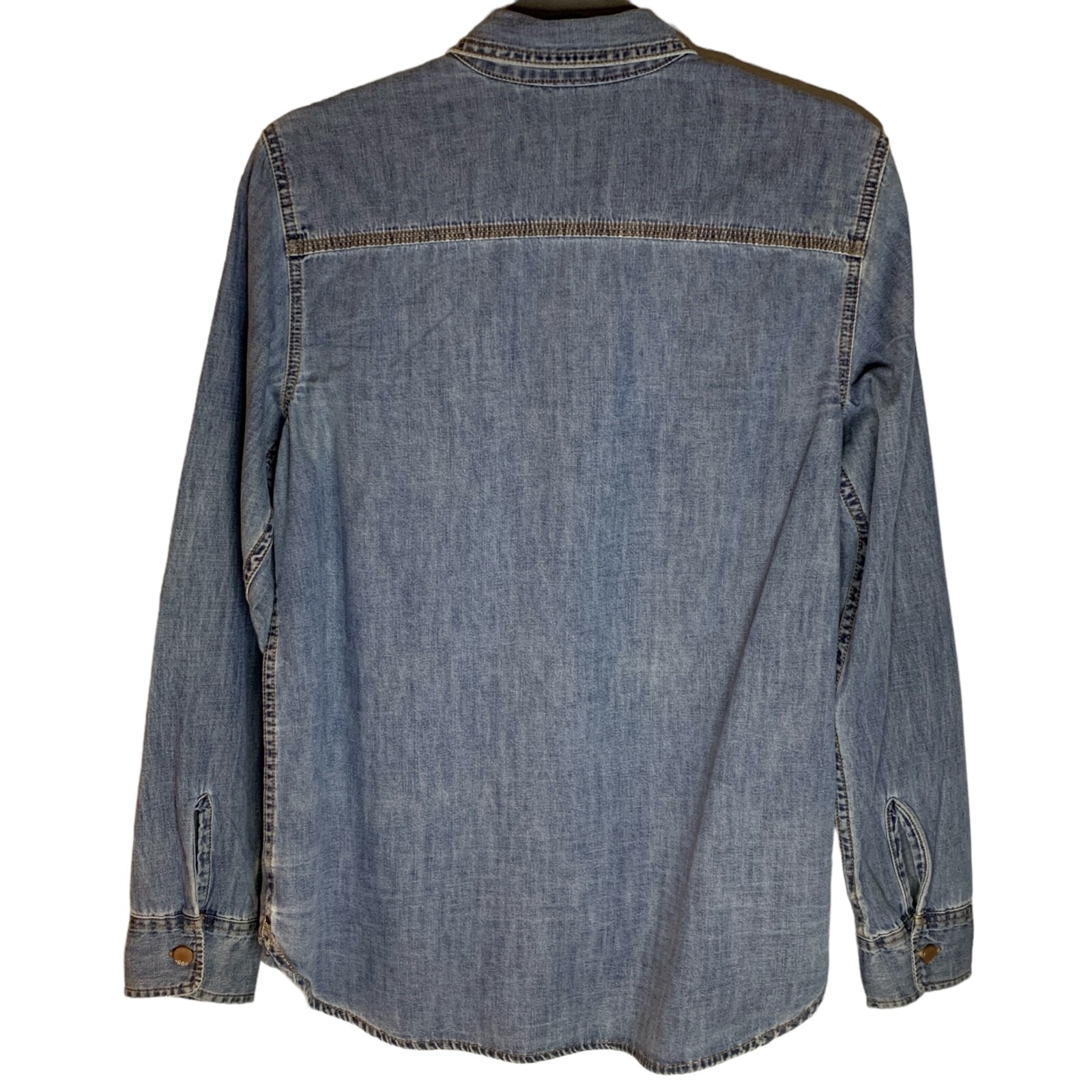 Gap 1969 Denim Long Sleeve Women’s Shirt SMALL Blue Button Up Western Cotton