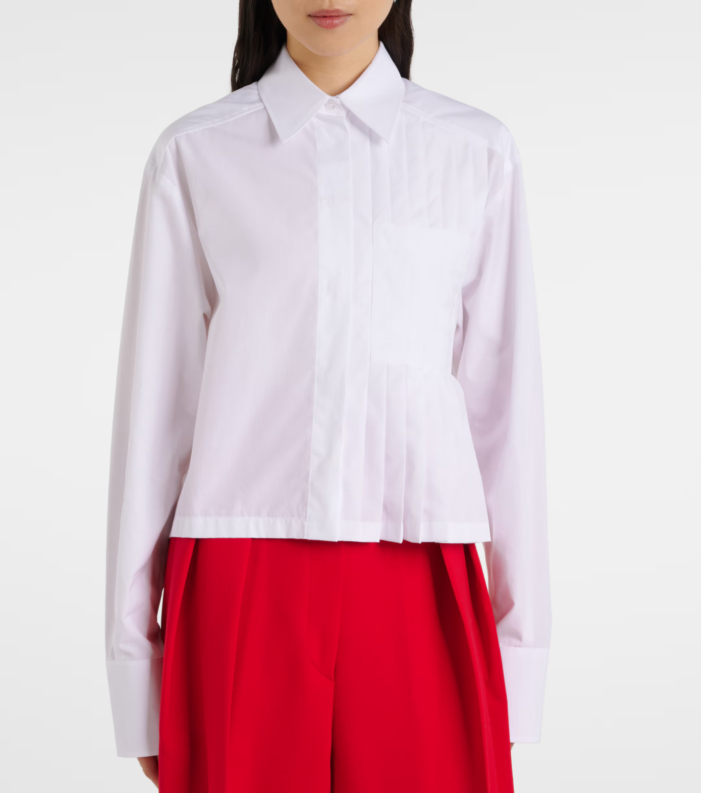 SPORTMAX Deborah White Cotton Poplin Shirt, Size Large, New With Tags