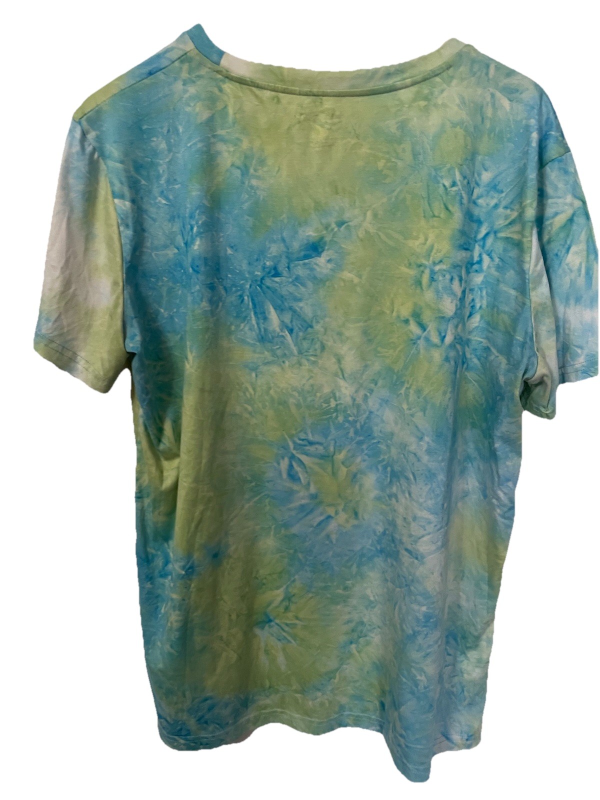 Charlotte Russe Women’s Shirt Tie Dye Good Vibes Large Green Blue