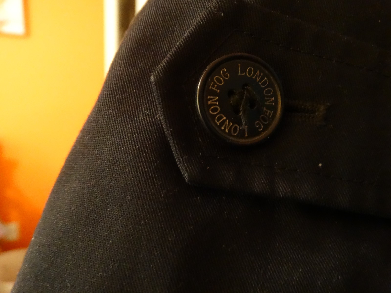 London Fog M Reg Black Trench Coat Water Resistant