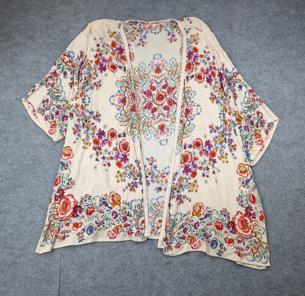Bila Kimono Womens Medium Large Relaxed Lightweight Layering Boho Coastal Hippie