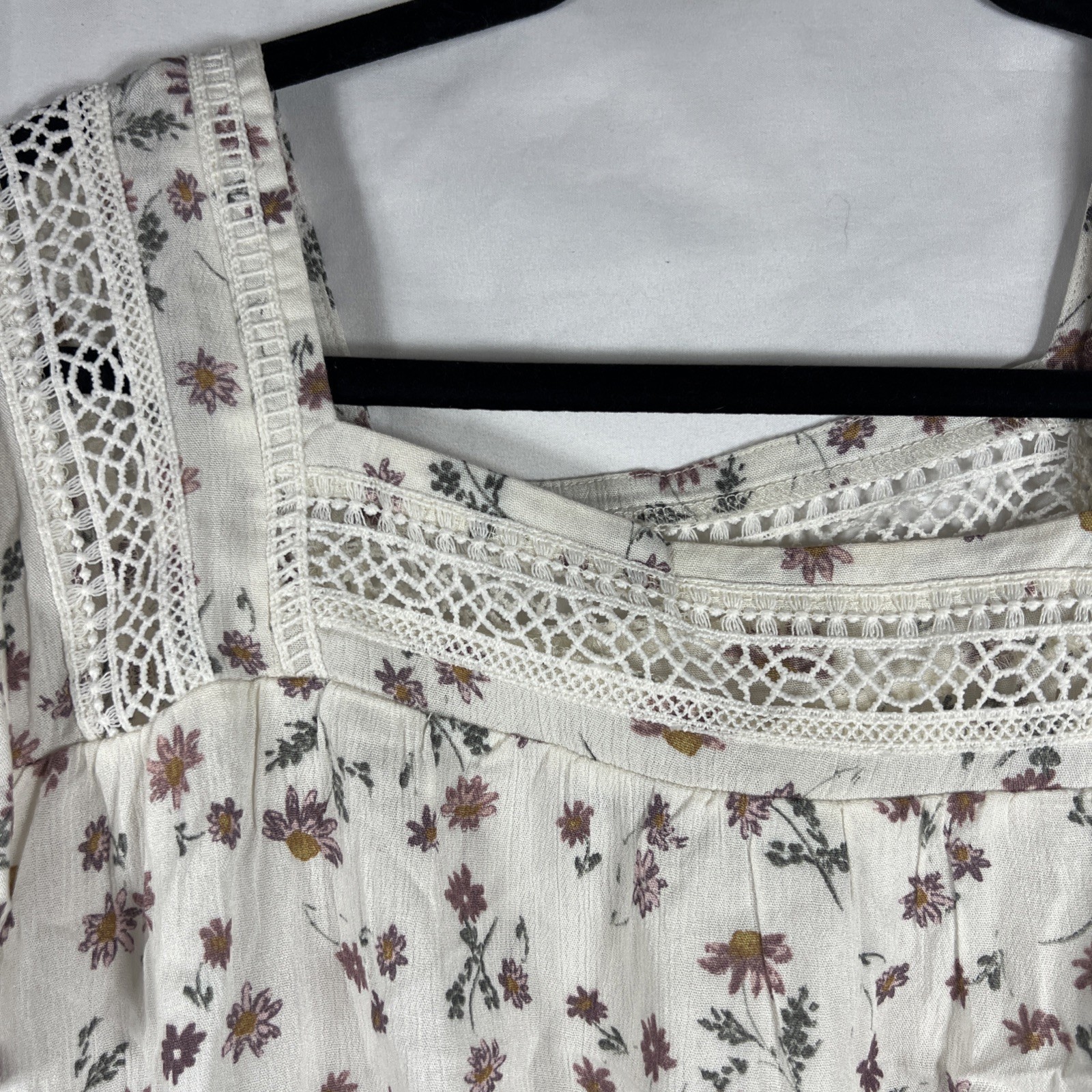 Arizona Jean Co Square Neck Blouse / Size Large Floral Print