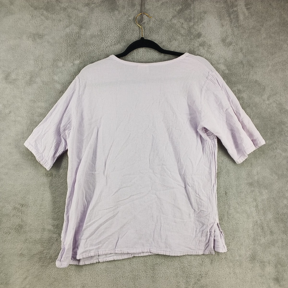 CHALI Embroidered Floral Top Lilac 100% Cotton Woven Casual Pullover