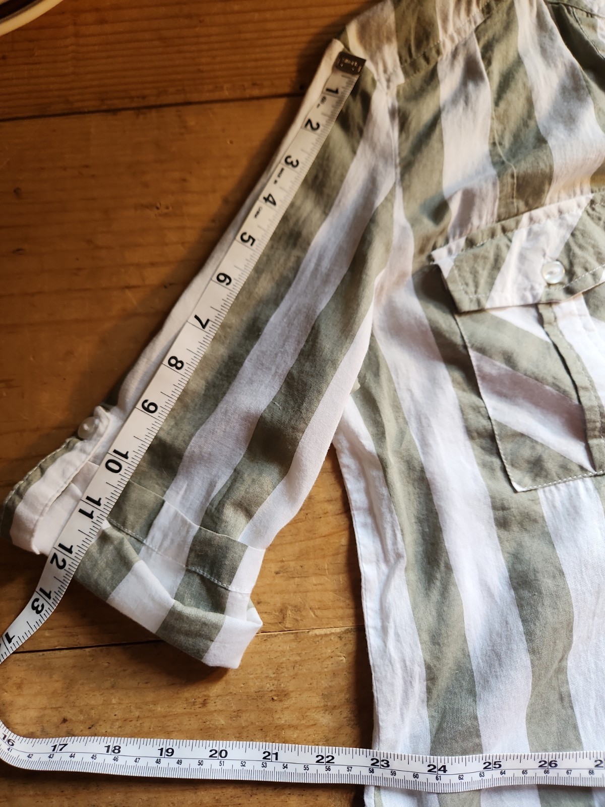 Eden And Olivia Woman’s Cotton Quarter Sleeve Stripped Tunic, Sz S.