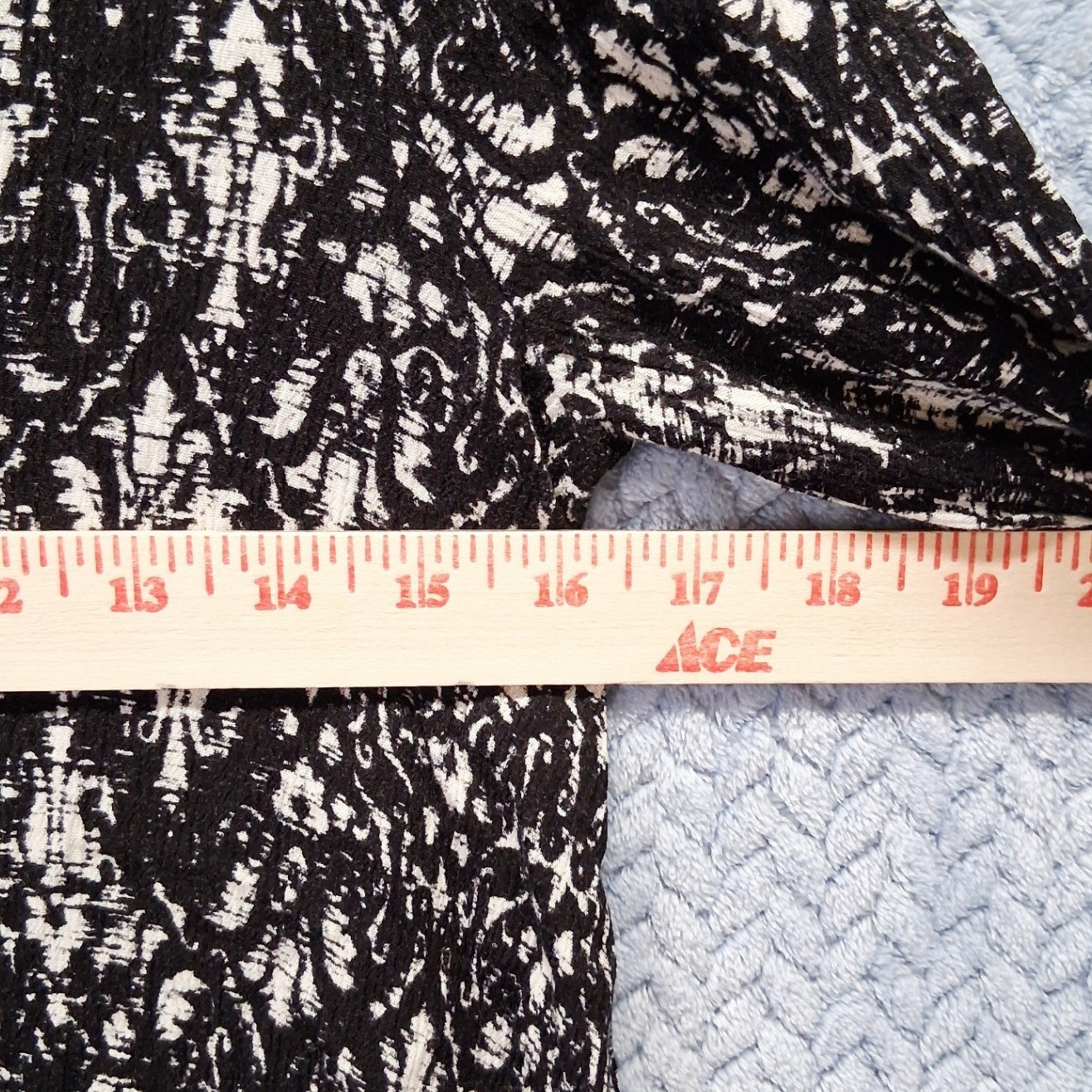 Others Follow Black White Damask Print Boho Tunic Top Crochet Lace Small