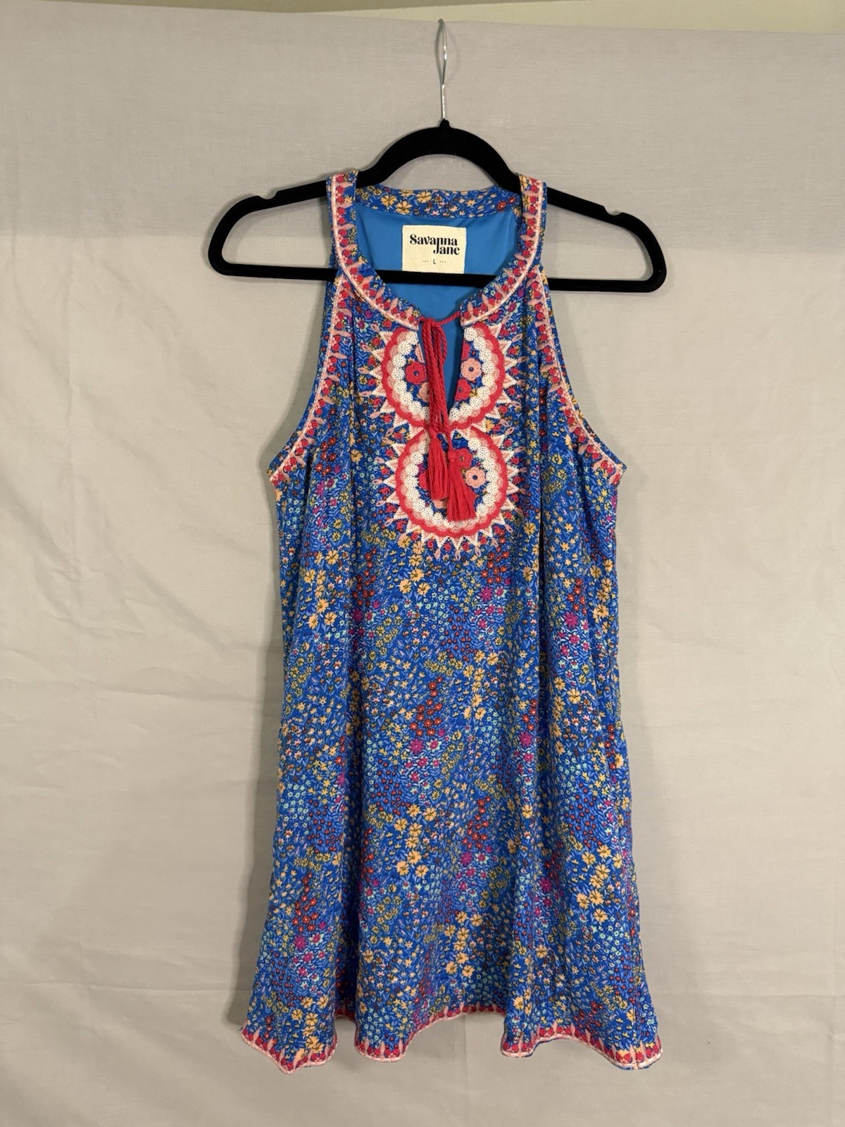 Savanna Jane Perfectly Priscilla Tunic / Mini dress floral embroidery Boho Large